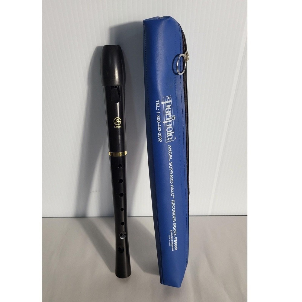 Angel Soprano Halo Recorder PB6000 Black Musical Instrument w/ Case